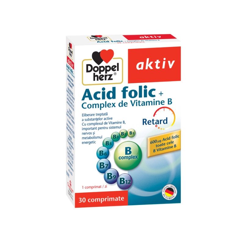 
Acid Folic Complex de Vitamina B, 30 comprimate, Doppelherz