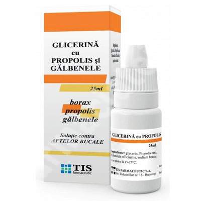Glicerină cu propolis și gălbenele x 25 ml, TIS