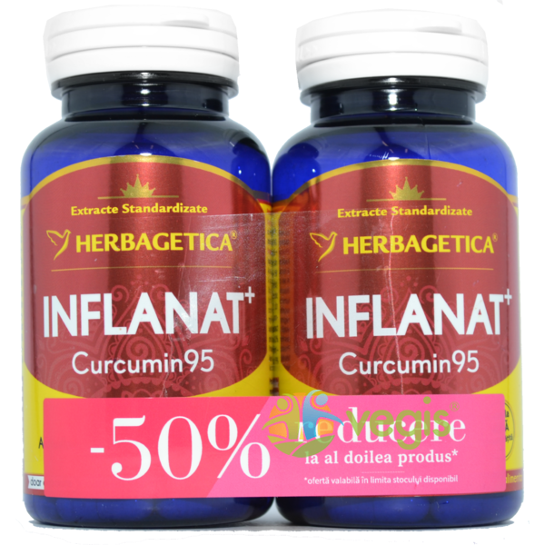 Inflanat Curcumin95, 60 capsule+60 capsule (-50%), Herbagetica