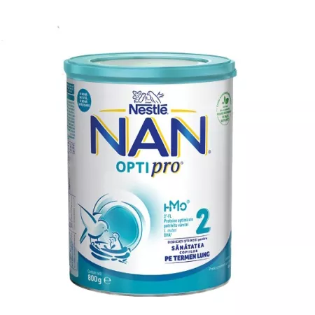 Nan 2 Optipro Formula Premium lapte de continuare, +6 luni, 800 g, Nestle