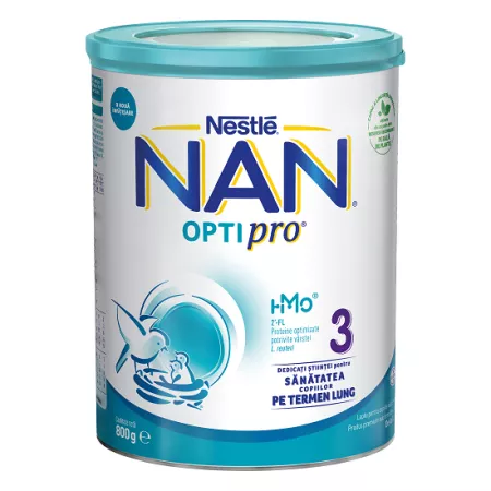 Nan 3 Optipro Formula de Lapte praf Premium, +12 luni, 800 g, Nestle
