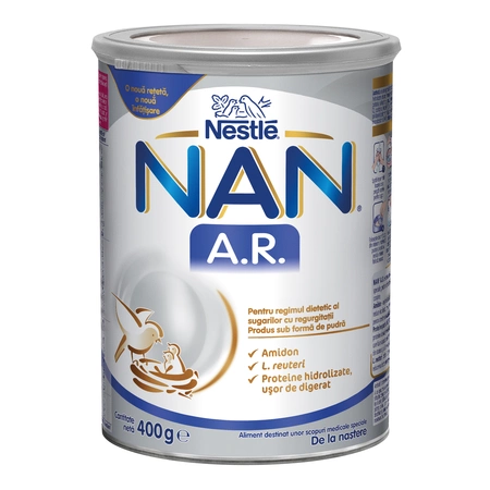 Nan AR Formula specială de lapte praf pentru regim dietetic, +0 luni, 400 g, Nestle