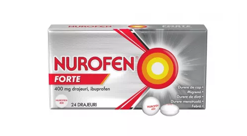 Nurofen Forte, 400 mg, 24 drajeuri, Reckitt Benkiser