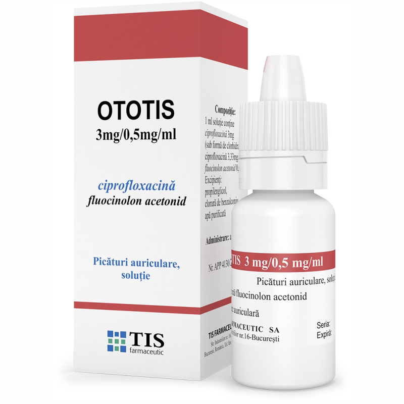 Ototis 3 mg/0,5 mg/ml, picături auriculare, Tis
