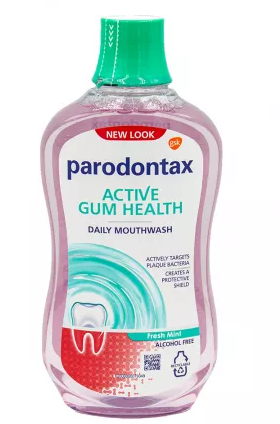 Apa de gura fara alcool Active Gum Health Fresh Mint Parodontax, 500 ml, Gsk 