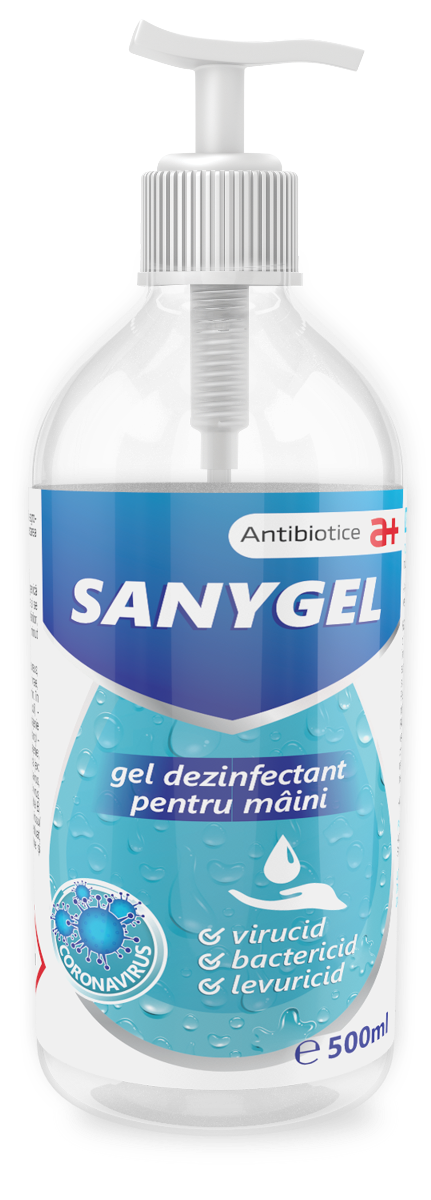 Gel dezinfectant pentru maini Sanygel, 500ml, Antibiotice 