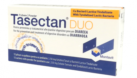 Tasectan duo 250 mg uz pediatric, 12 plicuri, Montavit