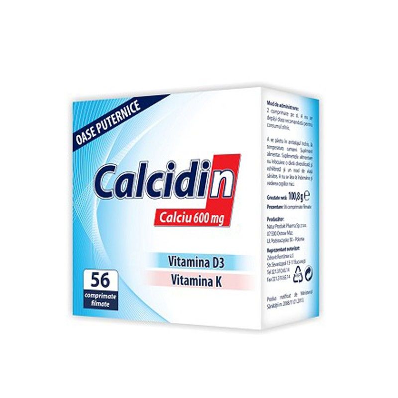 Calcidin, Calciu 600mg, 56 comprimate, Zdrovit