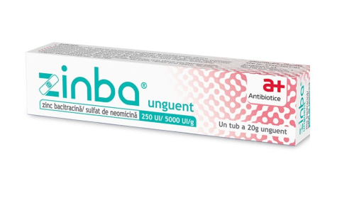 Zinba 250UI/ 5000UI/ g Unguent, 20 Grame, Antibiotice