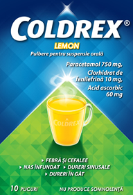 Coldrex Lemon pulbere pentru suspensie orala 10 plicuri