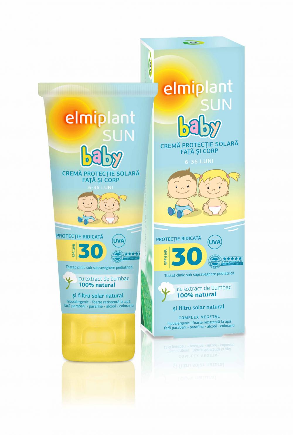 Elmiplant Sun Baby Crema cu protectie solara pentru fata si corp SPF30 75 ml