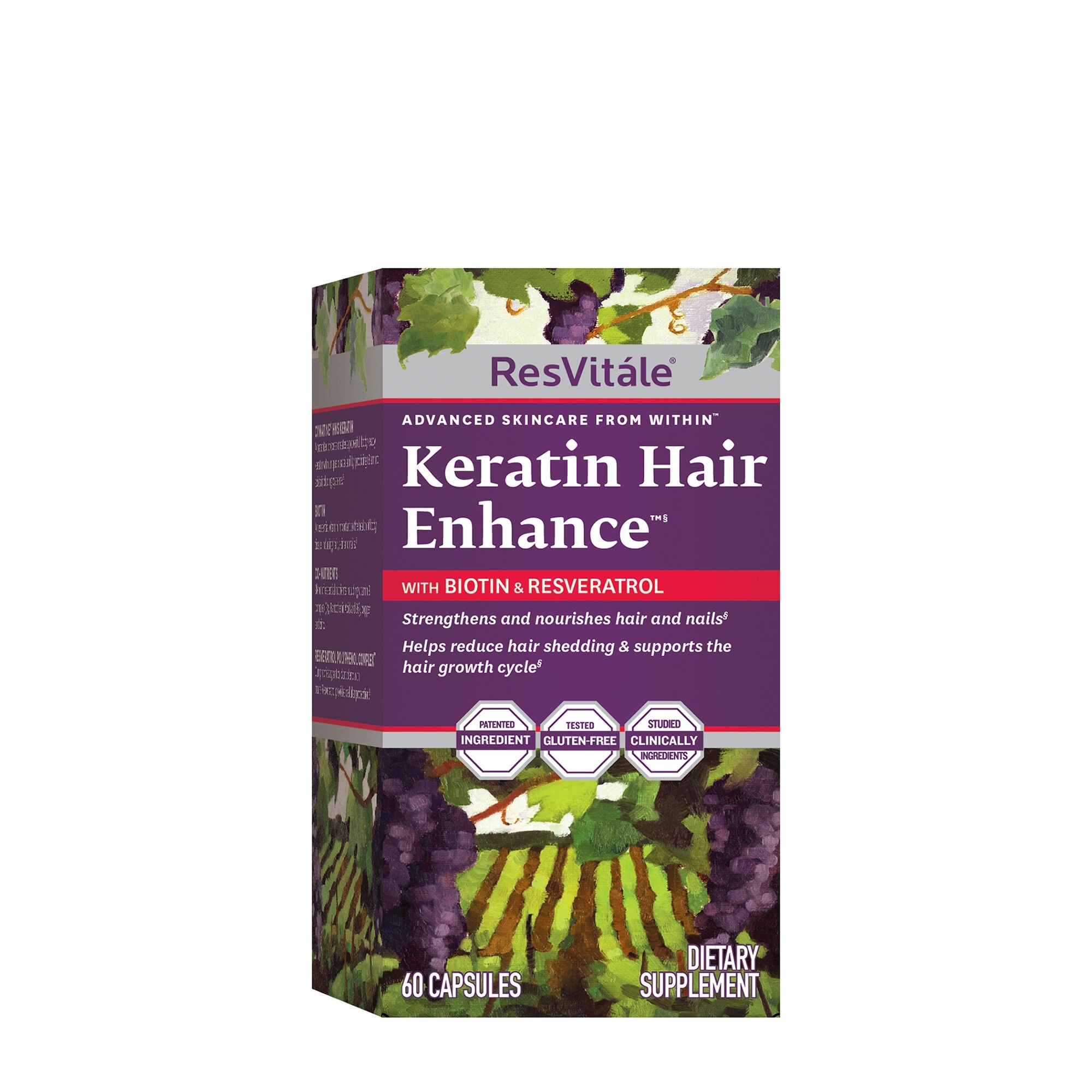 GNC 446768 KERATIN HAIR ENHANCE (BIOTIN + RESVERATROL) 60 CAPSULE