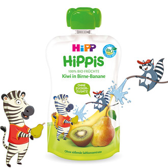 HIPP HIPPIS PIURE FRUCTE PERE,BANANE,KIWI 100G