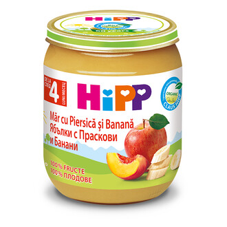 HIPP PIURE DE BANANE, PIERSICI SI MERE 4L+ 125G


