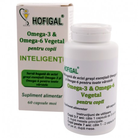 Omega 3 si Omega 6 Vegetal pentru copii 60 capsule moi