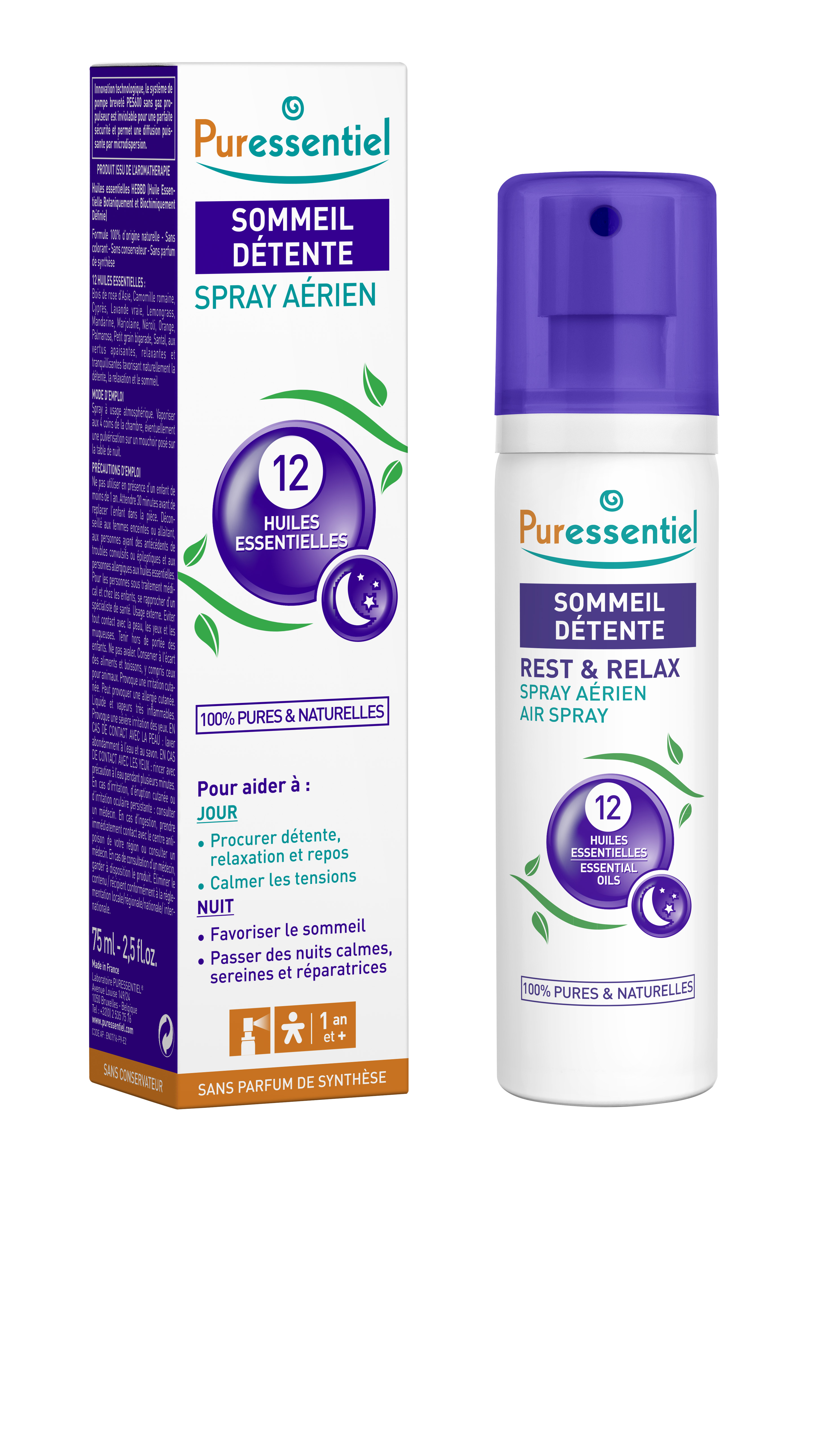 PURESSENTIEL SPRAY AERIAN CU 12 ULEIURI 75 ML