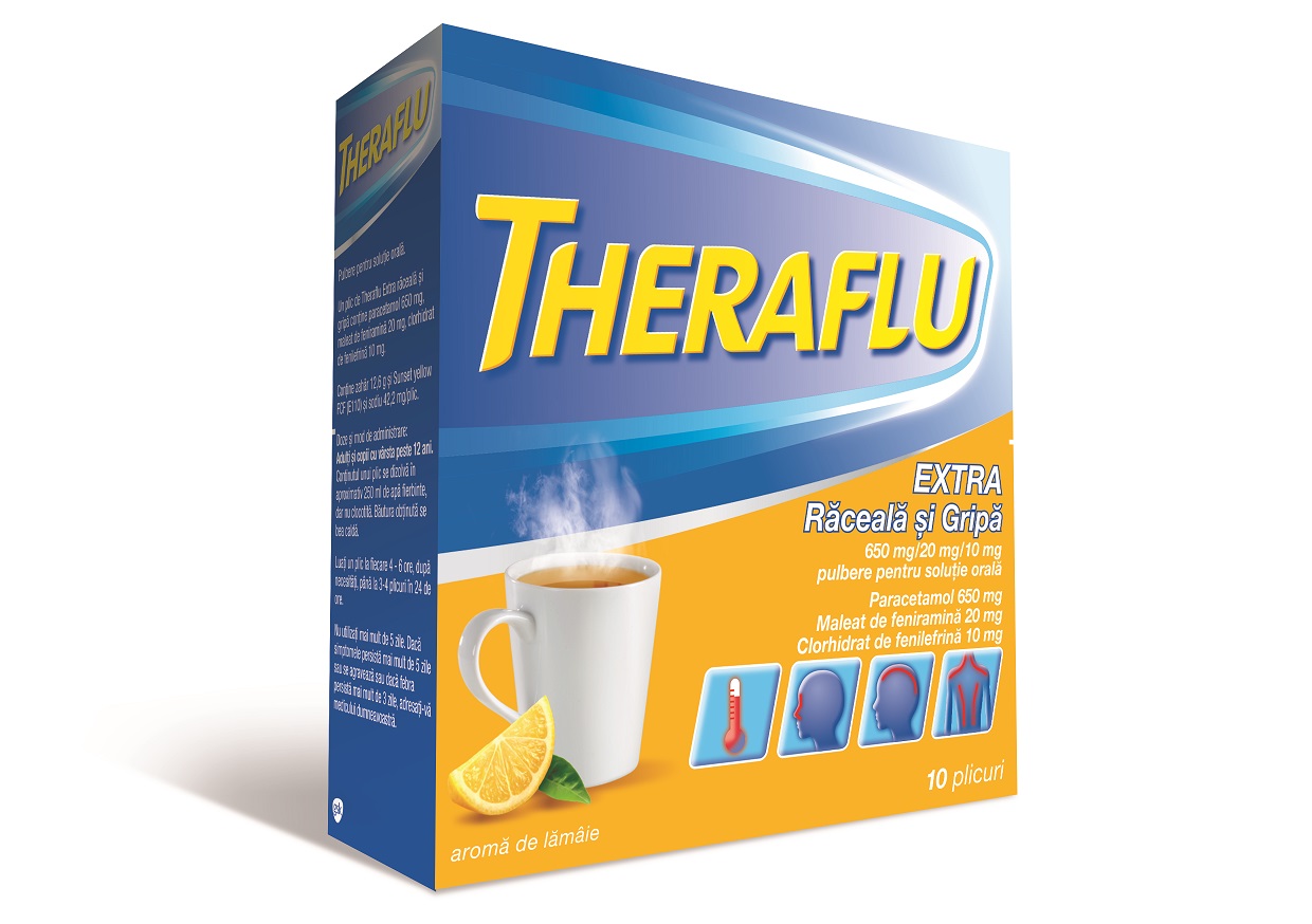THERAFLU EXTRA RACEALA SI GRIPA 650 mg/20 mg/10 mg x 10