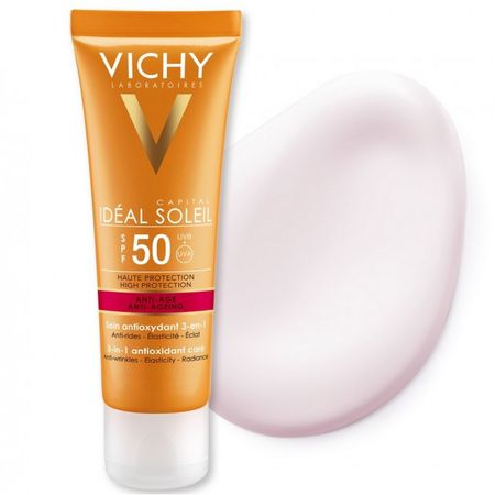 Vichy Ideal Soleil Crema antioxidanta anti-rid 3 in 1 SPF50 50 ml
