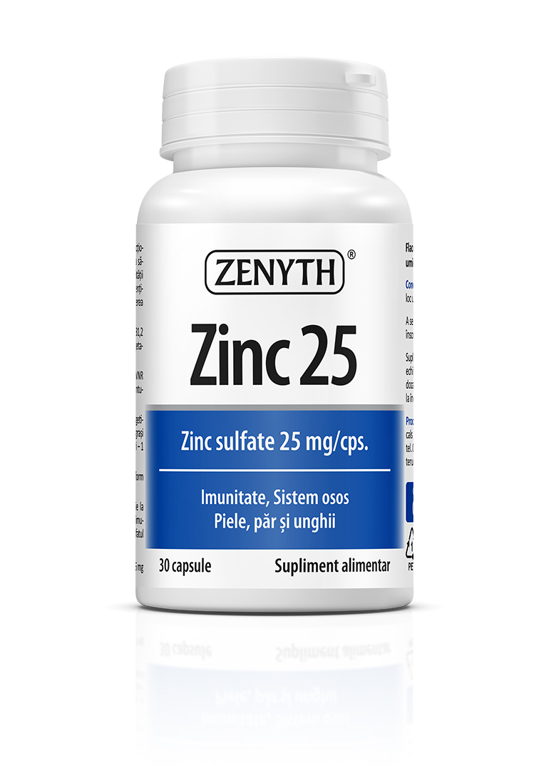 Zenythr ZENYTH ZINC 25MG X 30CPS RX122112434 Zenyth Amerispharma.ro