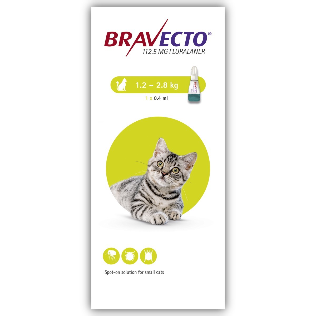 Antiparazitare - Bravecto Spot On Cat 112,5 mg (1.2-2.8 kg), magazindeanimale.ro