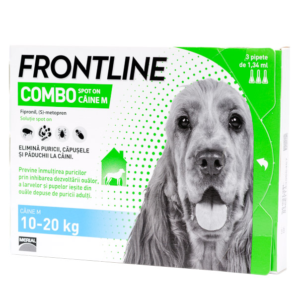 Antiparazitare - Frontline Combo M (10-20 kg) x 3 pipete, magazindeanimale.ro