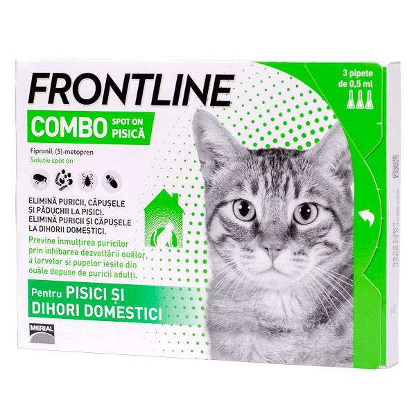 Antiparazitare - Frontline Combo Spot-On Cat x 3 pipete, magazindeanimale.ro