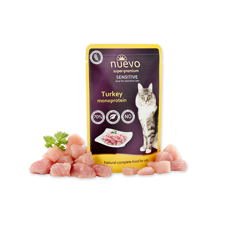 Hrană umedă pisici - Nuevo Cat  plic Sensitive Curcan 85g, magazindeanimale.ro