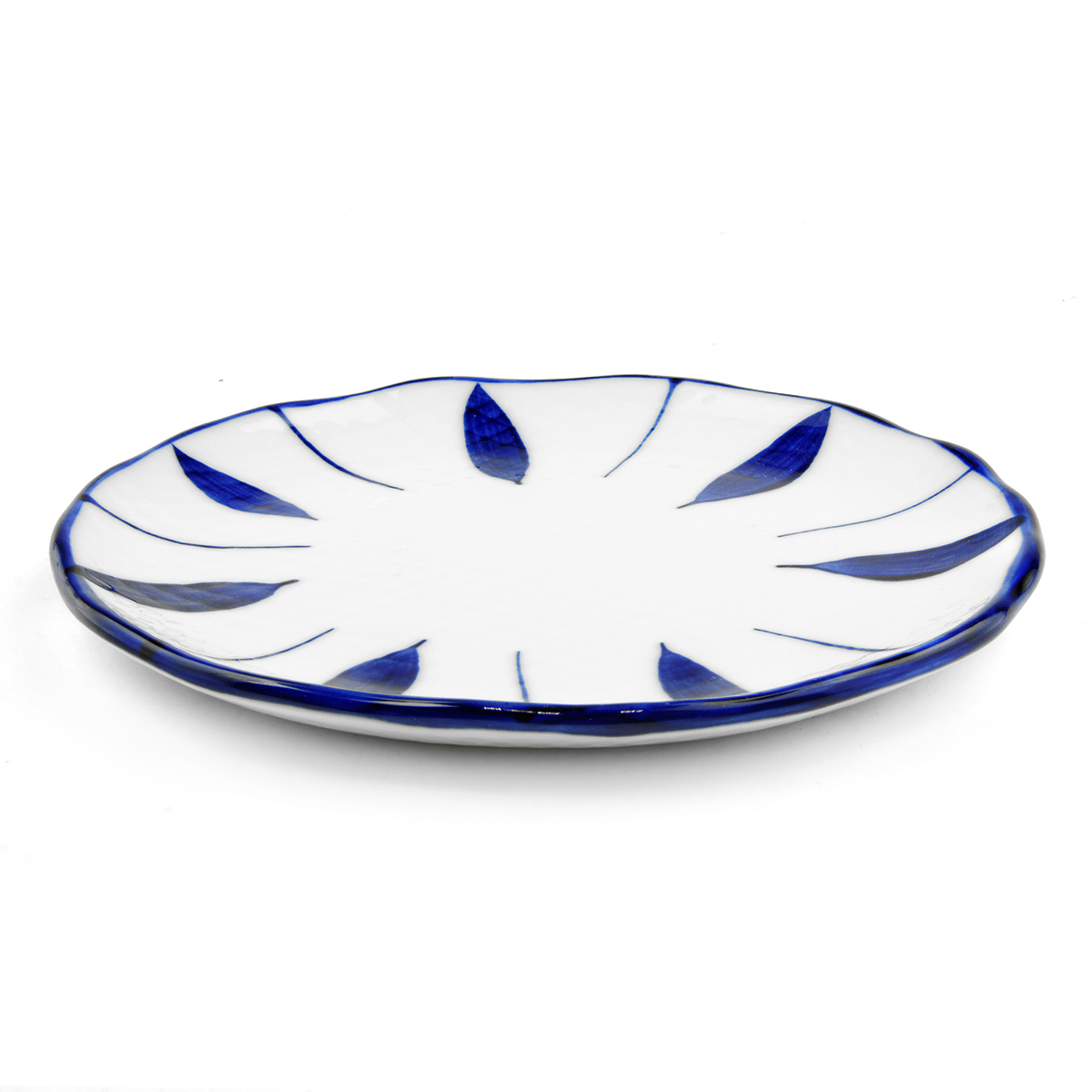 Vase, tacamuri, ustensile - Farfurie ceramica (model alb/albastru) 15.5cm GT, asianfood.ro
