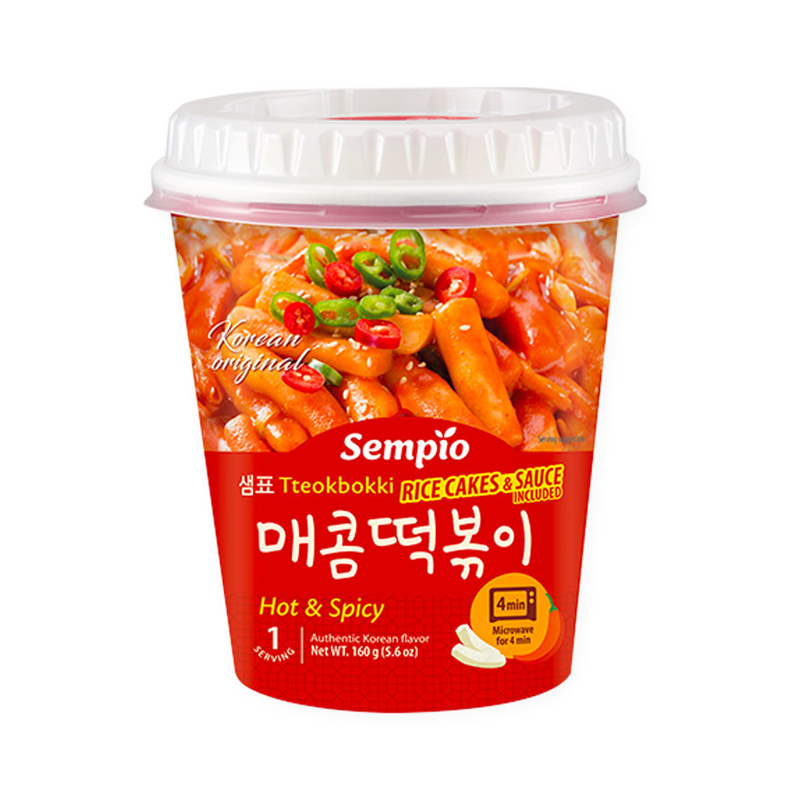 Noodles si noodles instant - Instant Tteokbokki Hot&Spicy CUP SEMPIO 160g, asianfood.ro