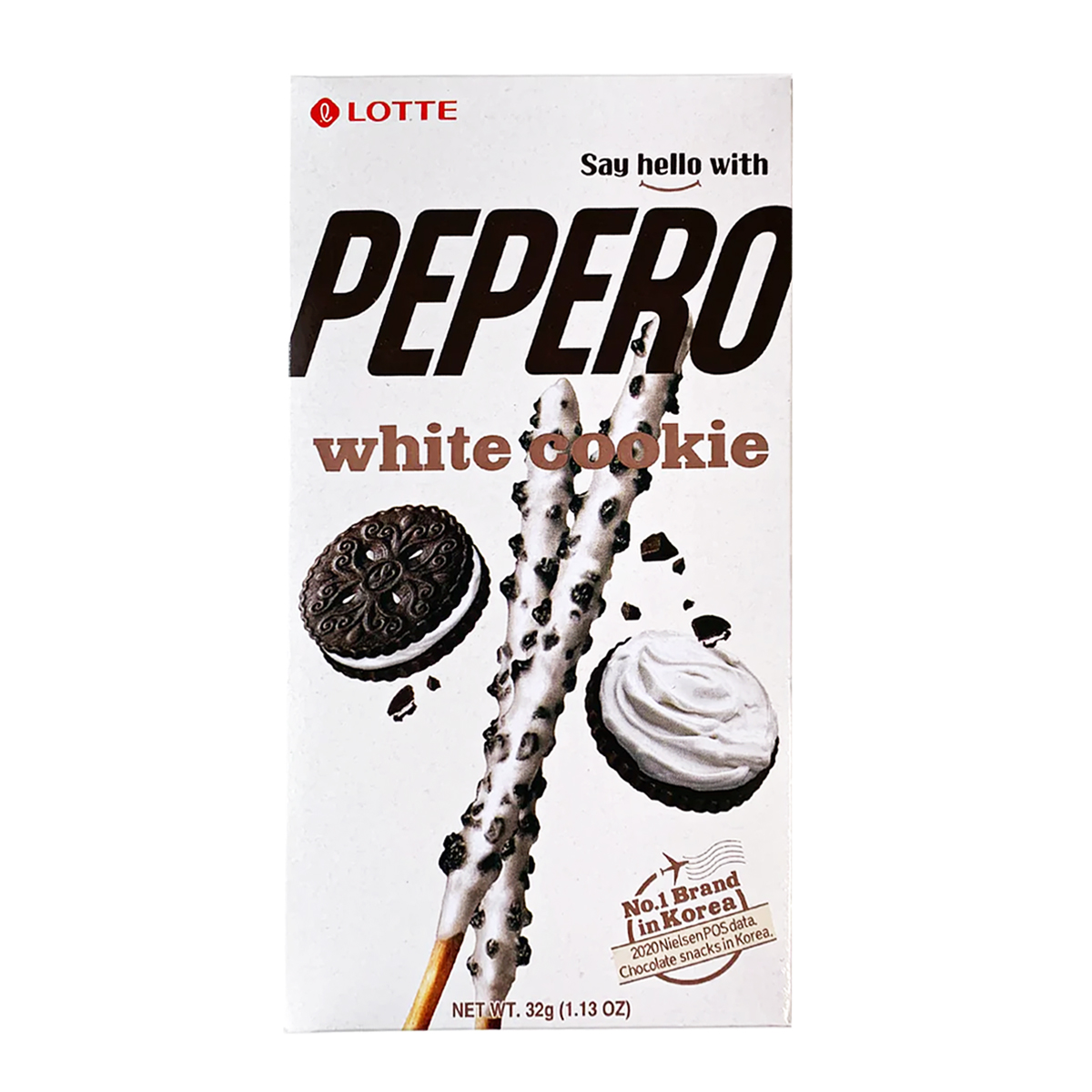 Dulciuri - White Cookie Pepero LOTTE 32g, asianfood.ro