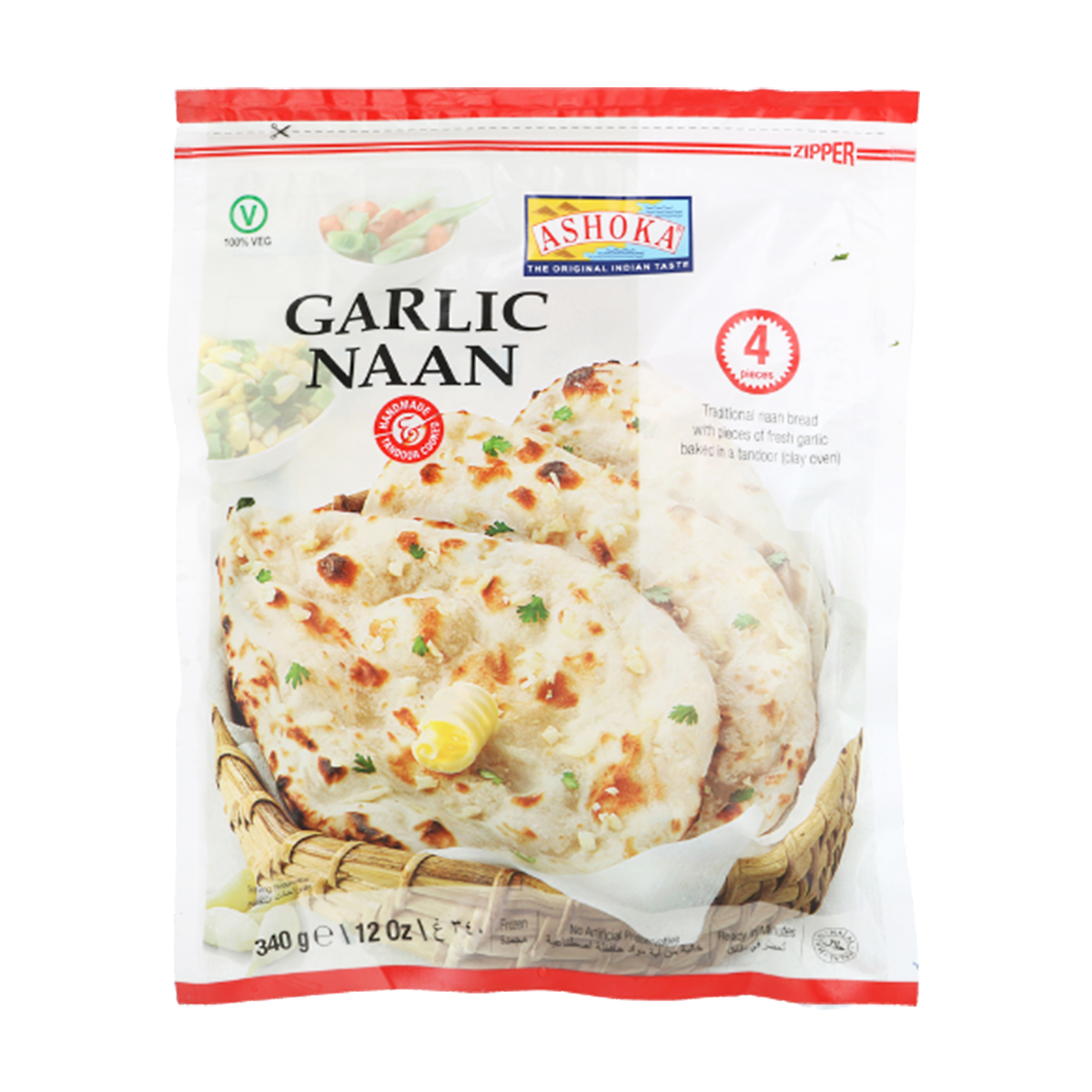 Exclusiv in magazine - Naan cu usturoi ASHOKA 340g, asianfood.ro