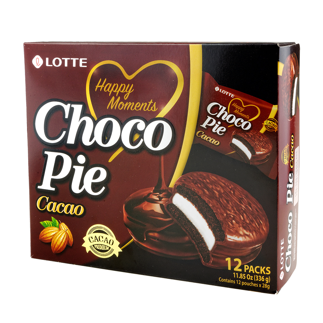 Dulciuri - Prajitura Choco Pie cu cacao LOTTE (12 x 28g) 336g, asianfood.ro