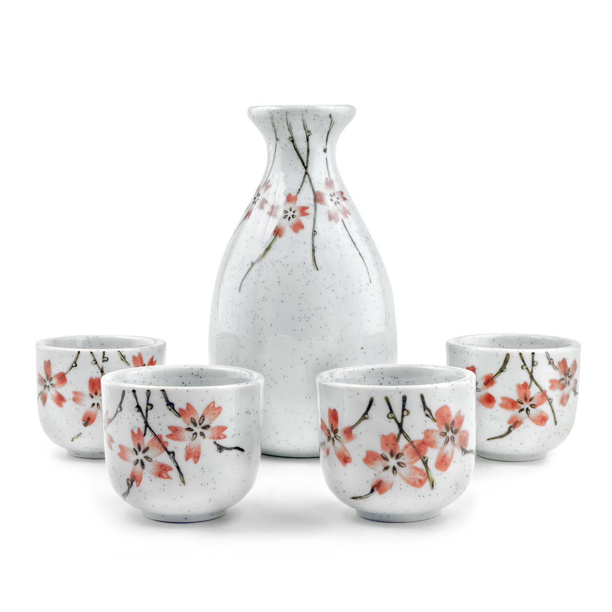 Vase, tacamuri, ustensile - Set Sake (carafa + 4 cesti) - Model floral GT, asianfood.ro
