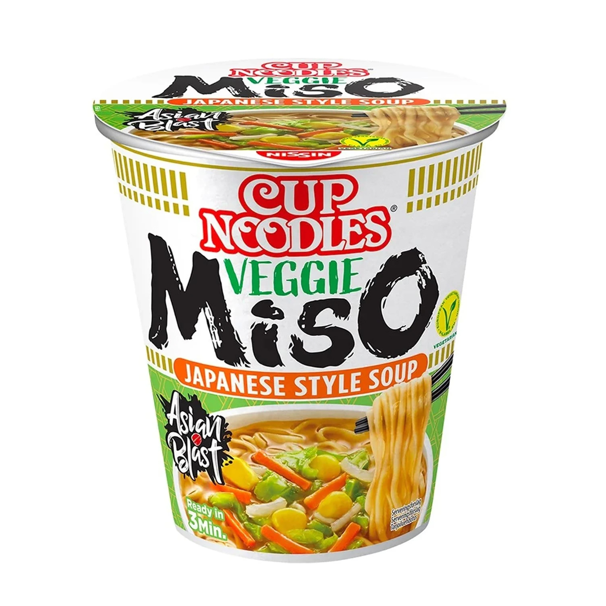 Supe instant la CUP/BOWL - Supa instant Veggie Miso NISSIN CUP 67g, asianfood.ro