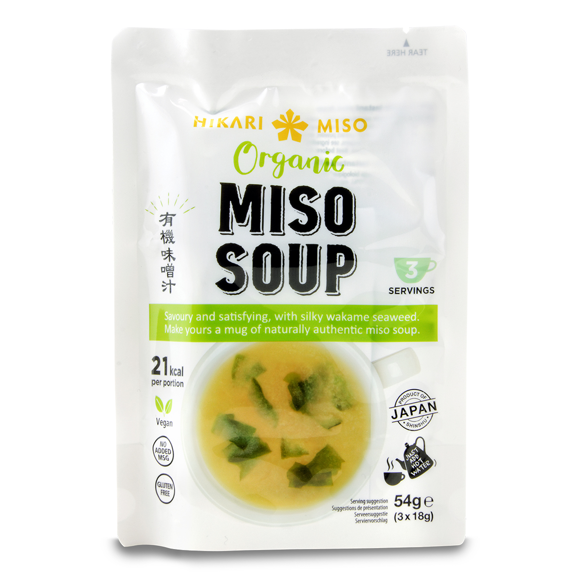 Supe instant la plic - Supa Miso Instant Organic HIKARI 54g, asianfood.ro