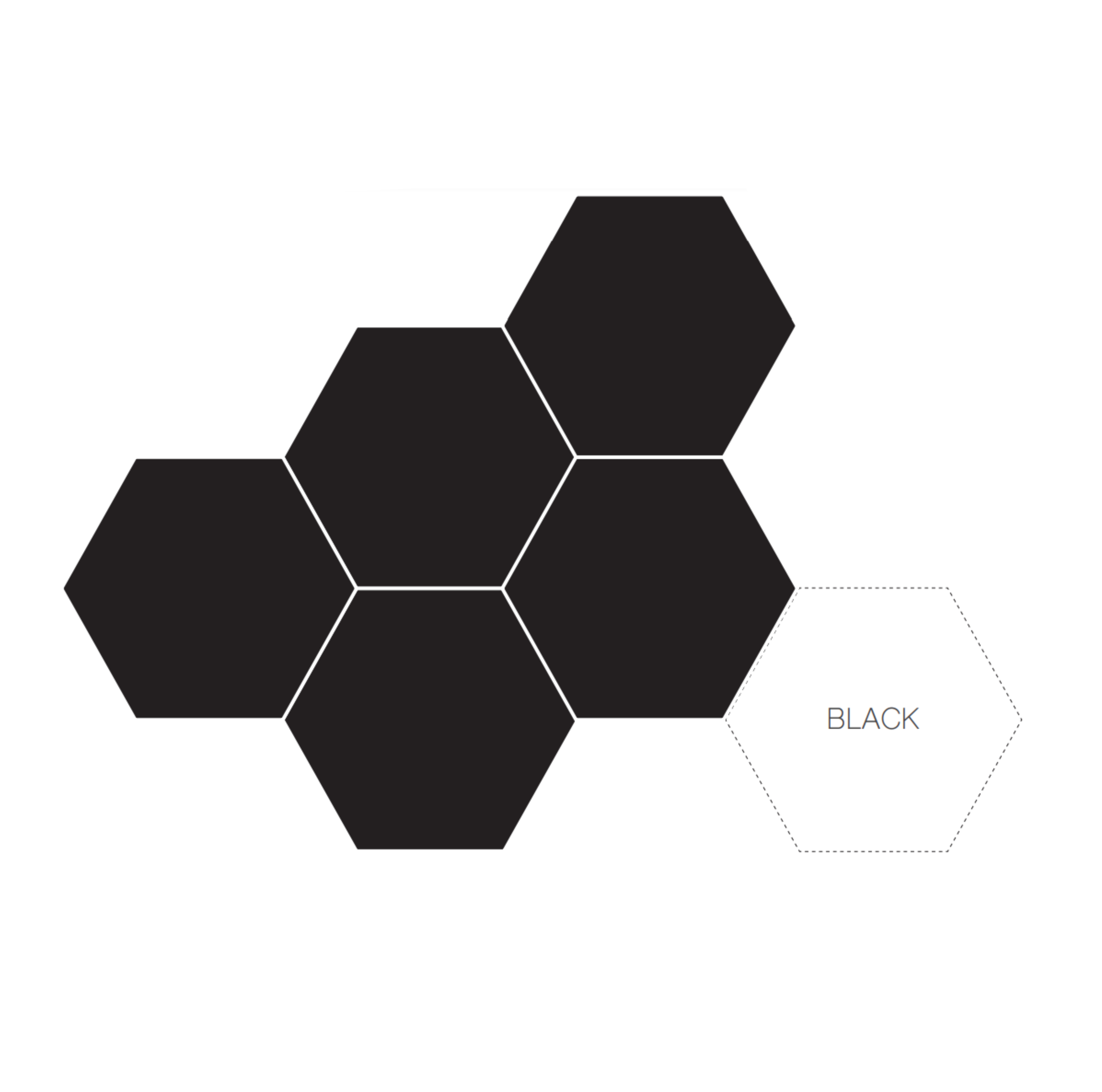 GEOTILES - HEXA SOLID BLACK 25.8X29 1 MP/CUT, comenziperpetuum.ro