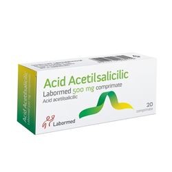 Medicamente fără prescripție medicală - ACID ACETILSALICILIC LABORMED 500 mg x 20, axafarm.ro
