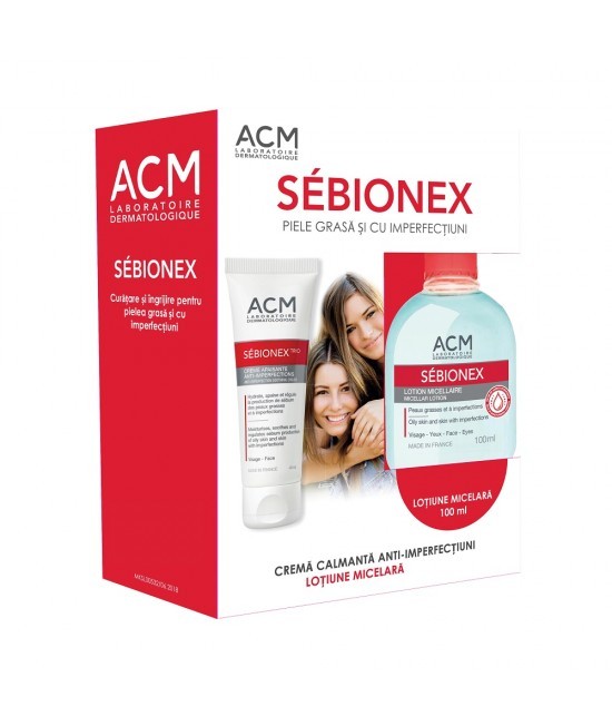 Ten acneic - ACM SEBIONEX TRIO + LOTIUNE MICELARA 100 ML CADOU, axafarm.ro