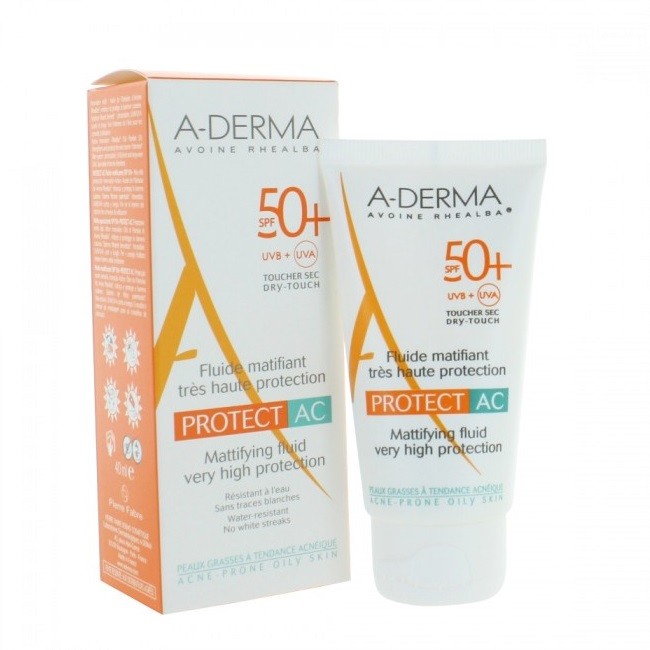 Ten acneic - A-DERMA PROTECT AC FLUID MATIFIANT 40 ML, axafarm.ro