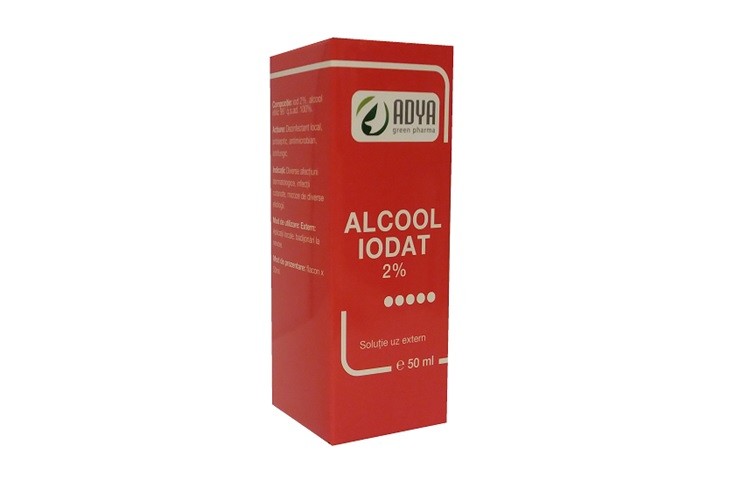 Antiseptice - ADYA ALCOOL IODAT 2% 50ML, axafarm.ro