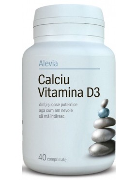 Vitamine și minerale - ALEVIA CALCIU +VIT.D3 40CP, axafarm.ro