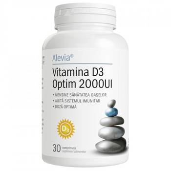 Vitamine și minerale - ALEVIA VITAMINA D3 OPTIM 2000UI 30 CPR, axafarm.ro