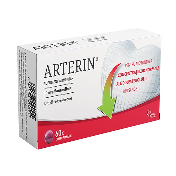 Aparat cardiovascular - ARTERIN 60CP OMEGA PHARMA, axafarm.ro