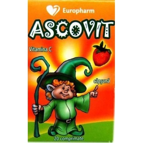 Suplimente și vitamine pentru copii - ASCOVIT CAPSUNI X 20 CP, axafarm.ro