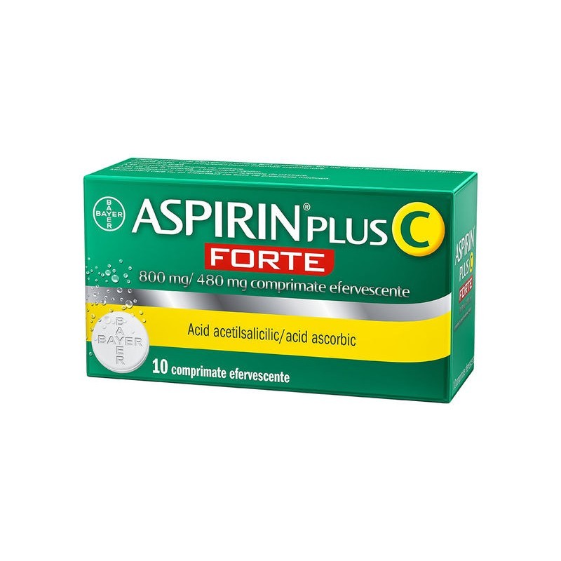 Medicamente fără prescripție medicală - ASPIRIN PLUS C FORTE 800 mg/480 mg x 10 COMPR. EFF. 800mg/480mg BAYER S R L, axafarm.ro