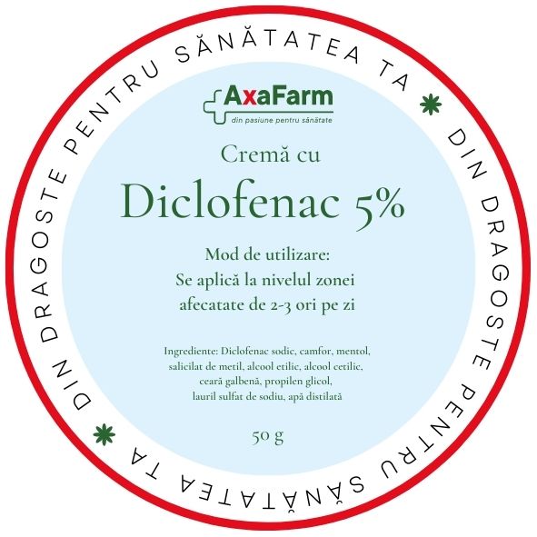 PREPARATE DE LABORATOR - AXA DICLOFENAC 5% CREMA 50G, axafarm.ro