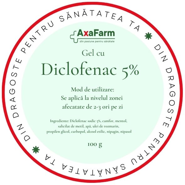 PREPARATE DE LABORATOR - AXA DICLOFENAC 5% GEL 100G, axafarm.ro