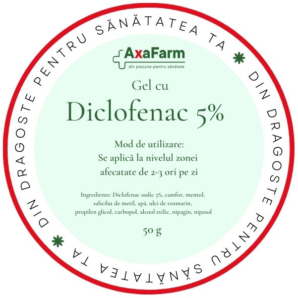 PREPARATE DE LABORATOR - AXA DICLOFENAC 5% GEL 50G, axafarm.ro