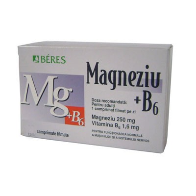 Vitamine și minerale - BERES MAGNEZIU+B6 50CP + 10CP, axafarm.ro