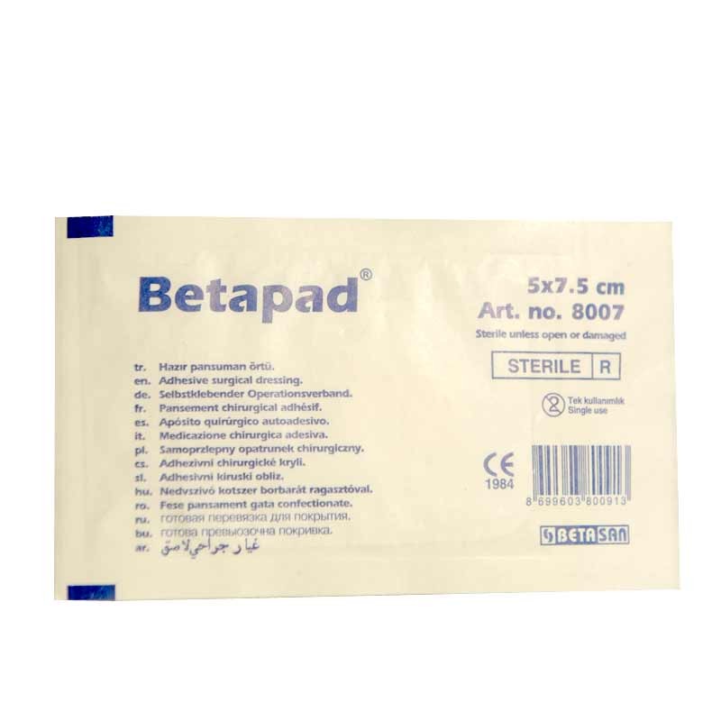 Consumabile medicale - BETAPAD PLASTURI  5 X 7.5CM, axafarm.ro